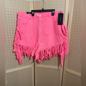 NWT Pink‎ American Bazi Fringe Color Shorts Hot Pink Size 2X